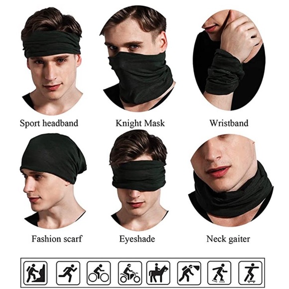FAYBOX 2 Wicking Headwear Bandana Sports Scarf UV FaceMask Running Hiking Riding - Picture 8 of 16